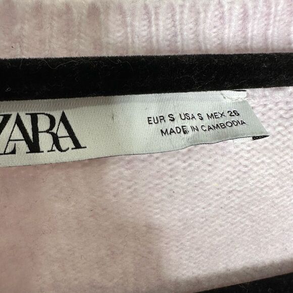 Zara Lilac Oversized V-Neck Sweater - Picture 8 of 11